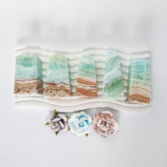 You Pick Caribbean Calcite Tower Point Calming Crystal - Picture 4 of 9